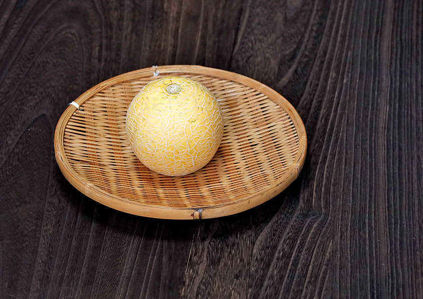 収穫をしたメロン